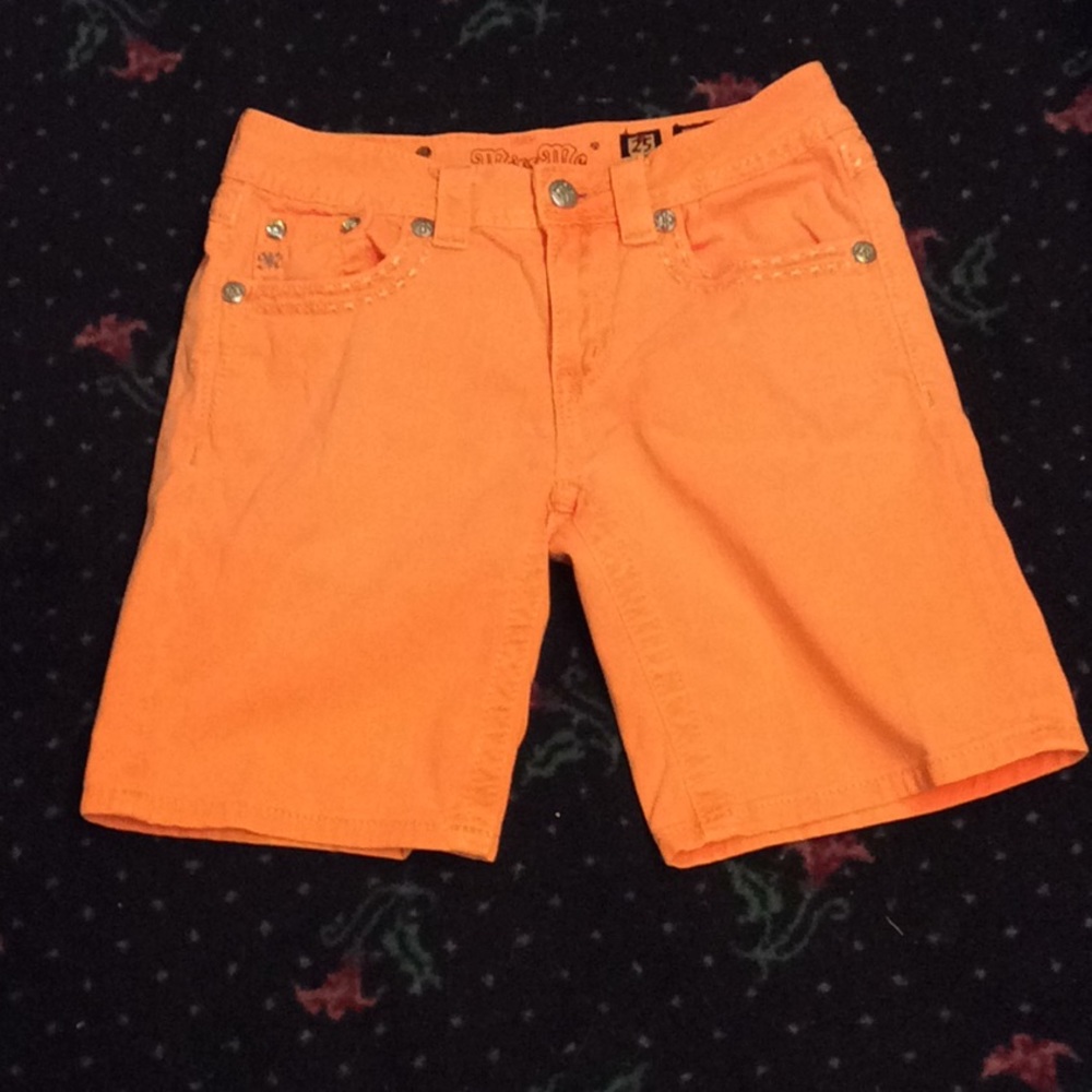 Previously loved tangerine Miss Me shorts